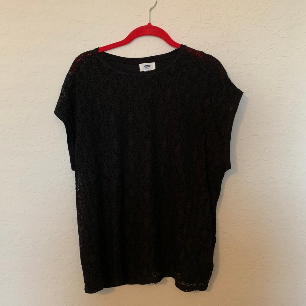 OLD NAVY lace front T shirt